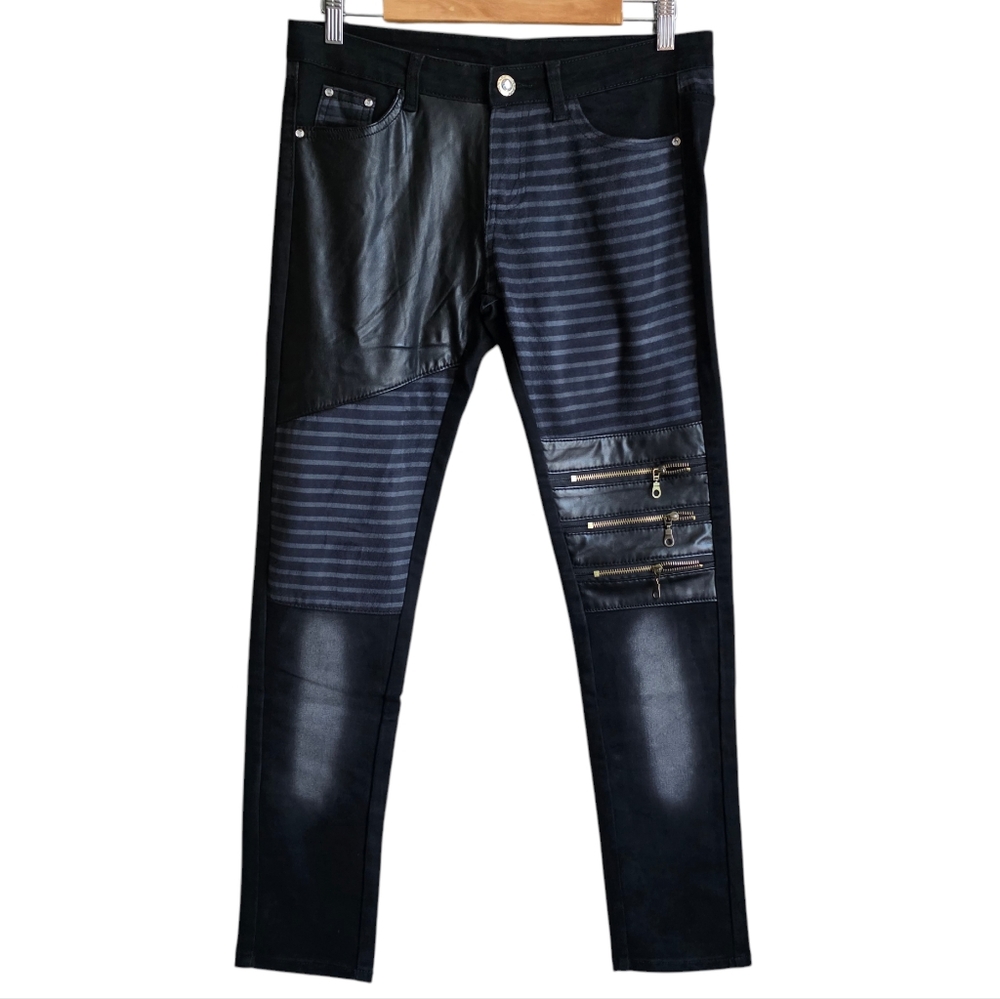 Trendy Black and Gray Women's Skinny Jeans